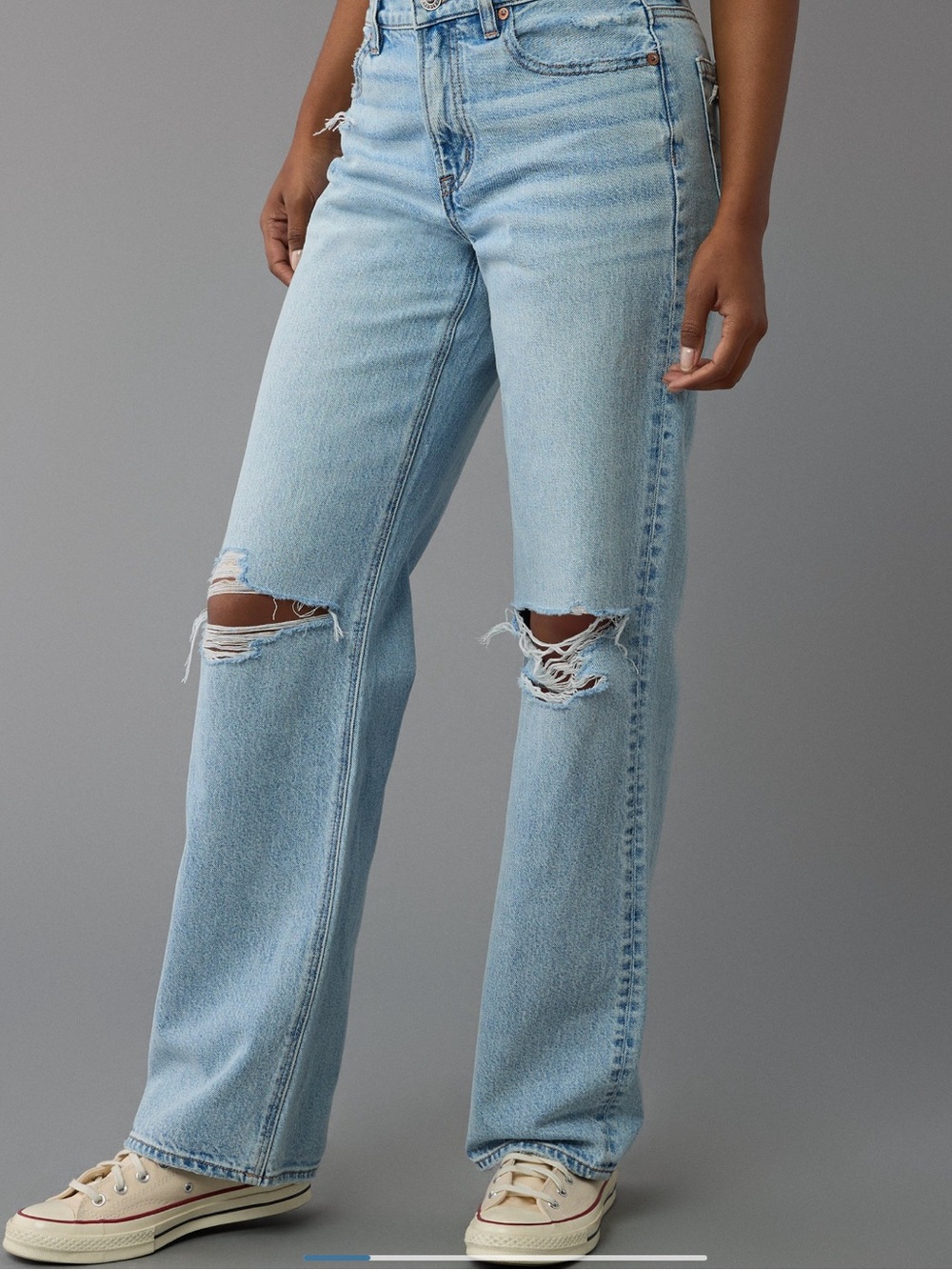 American Eagle Outfitters Strigid ripped High waisted stove pipe Jean sz 16 NEW